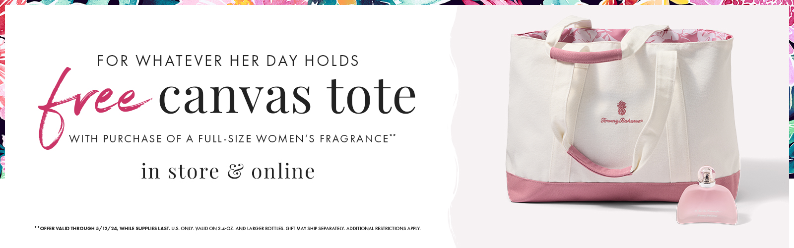 FREE CANVAS TOTE BAG with purchase of a full-size women's fragrance