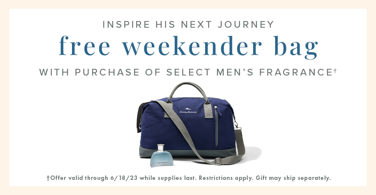 FREE WEEKENDER BAG with purchase of select men's fragrance