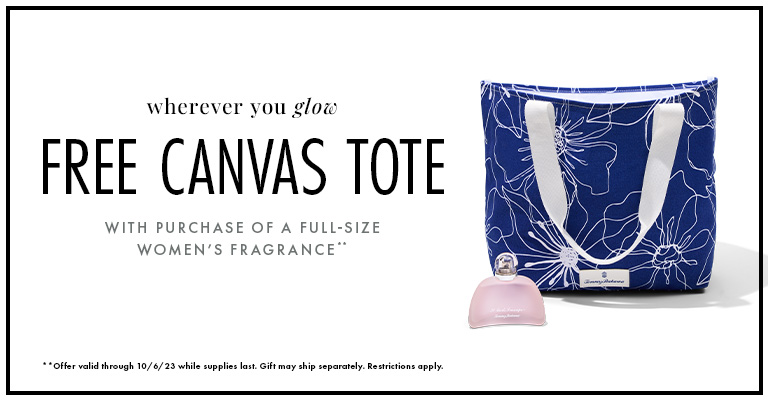 FREE CANVAS TOTE BAG with purchase of a full-size women's fragrance