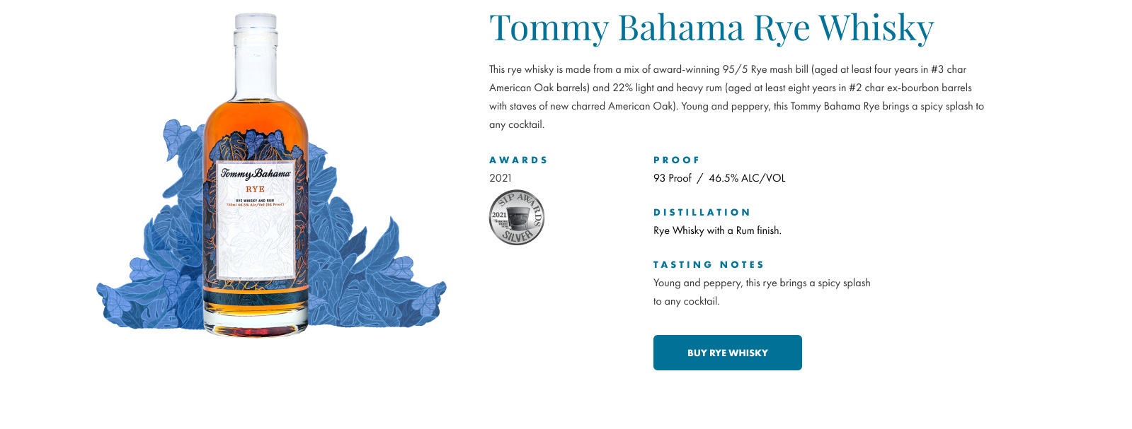 Shop Tommy Bahama Rye Whisky