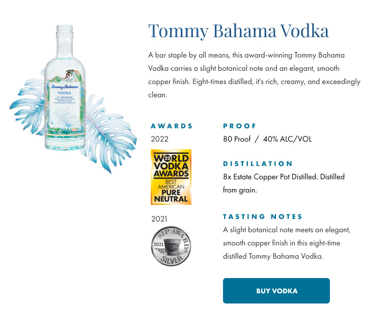 Shop Tommy Bahama Vodka