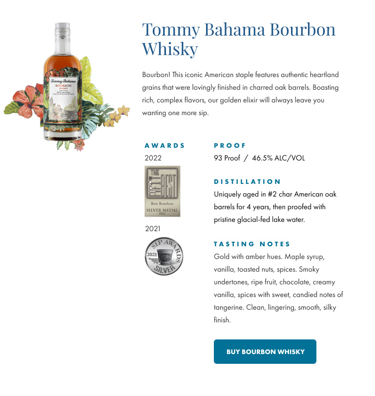 Shop Tommy Bahama Bourbon Whisky
