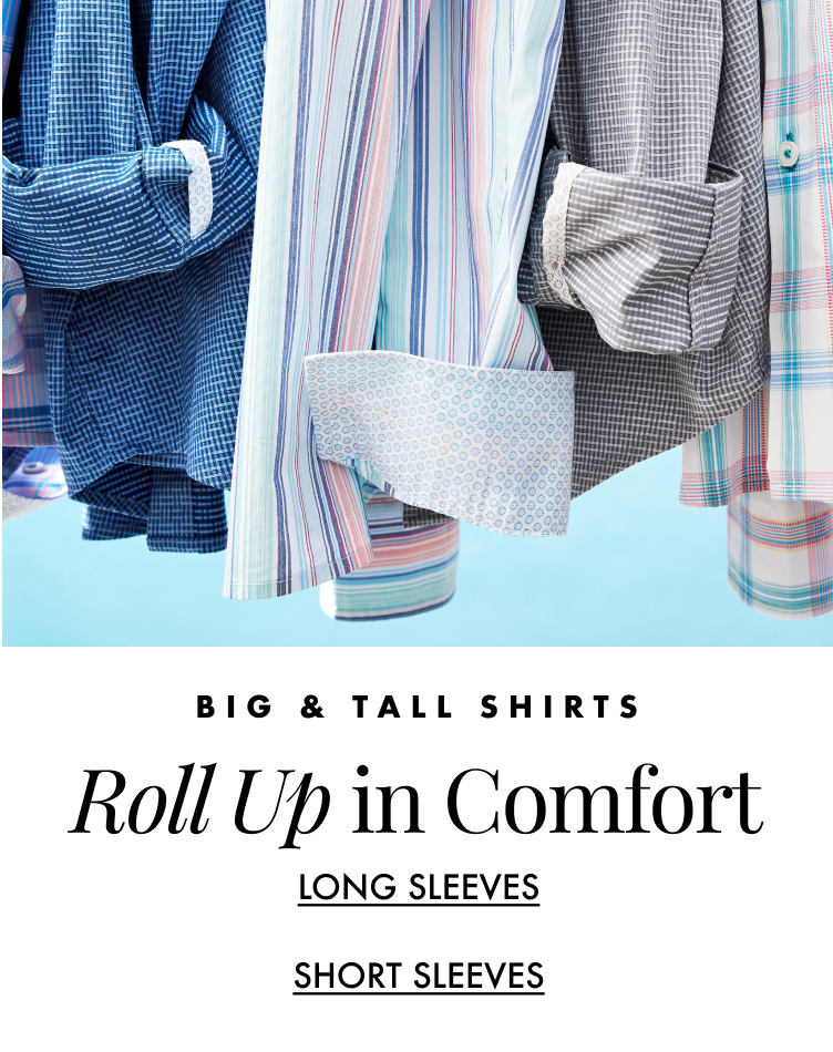 Big & Tall Shirts - Short & Long Sleeve