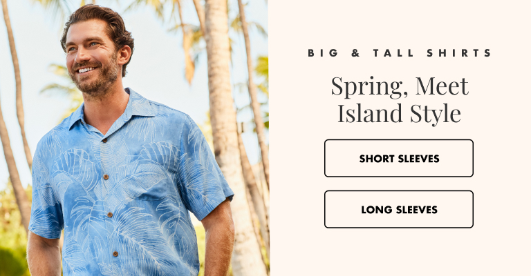 Big & Tall Shirts - Short & Long Sleeves