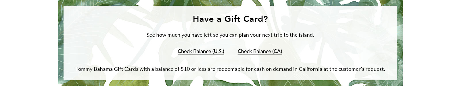 Check your gift card balance