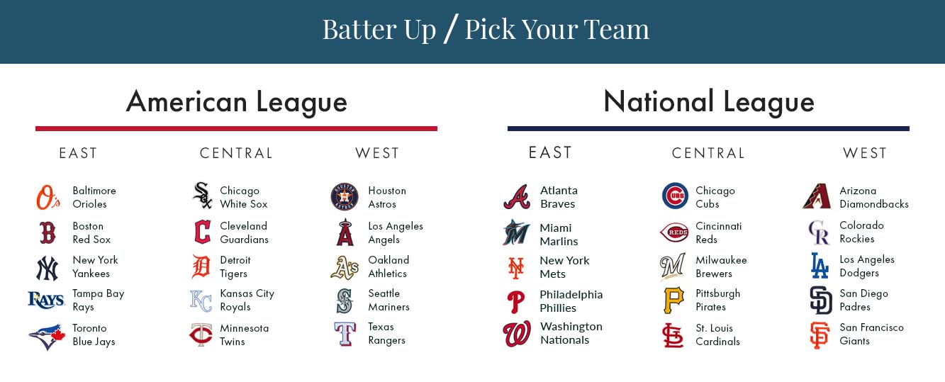 Batter up/Pick Your Team - MLB Teams