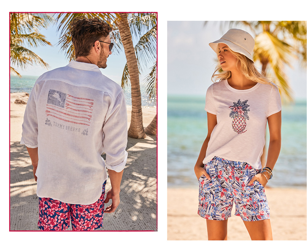 Gear up for beach parties and backyard grilling in summer’s go-to colors. 