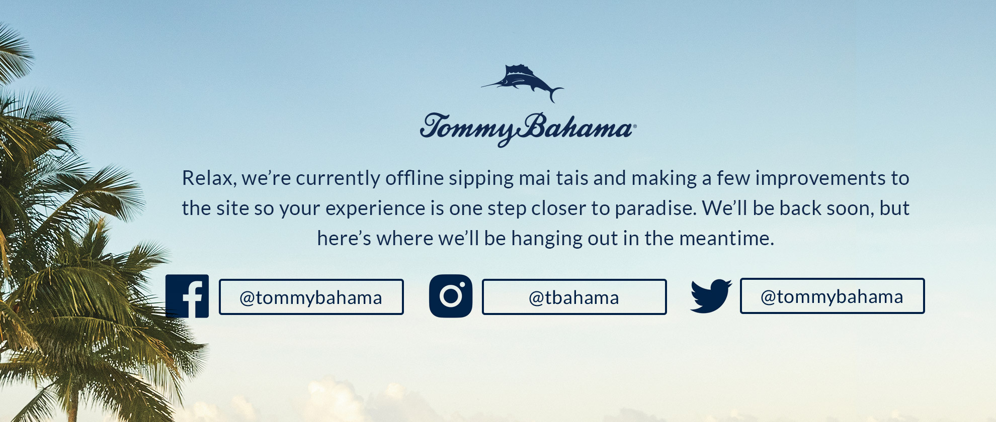 Tommy Bahama - Maintenance Page